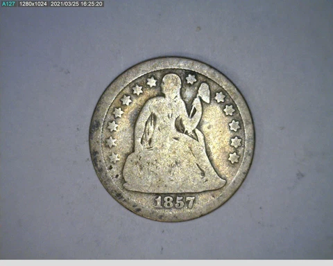 1857 seated dime (64-342 3m3) Cover