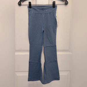 GAP KIDS Girl’s Blue Sparkle Pull On Flare Pants Size S 6/7 NEW - Picture 1 of 6