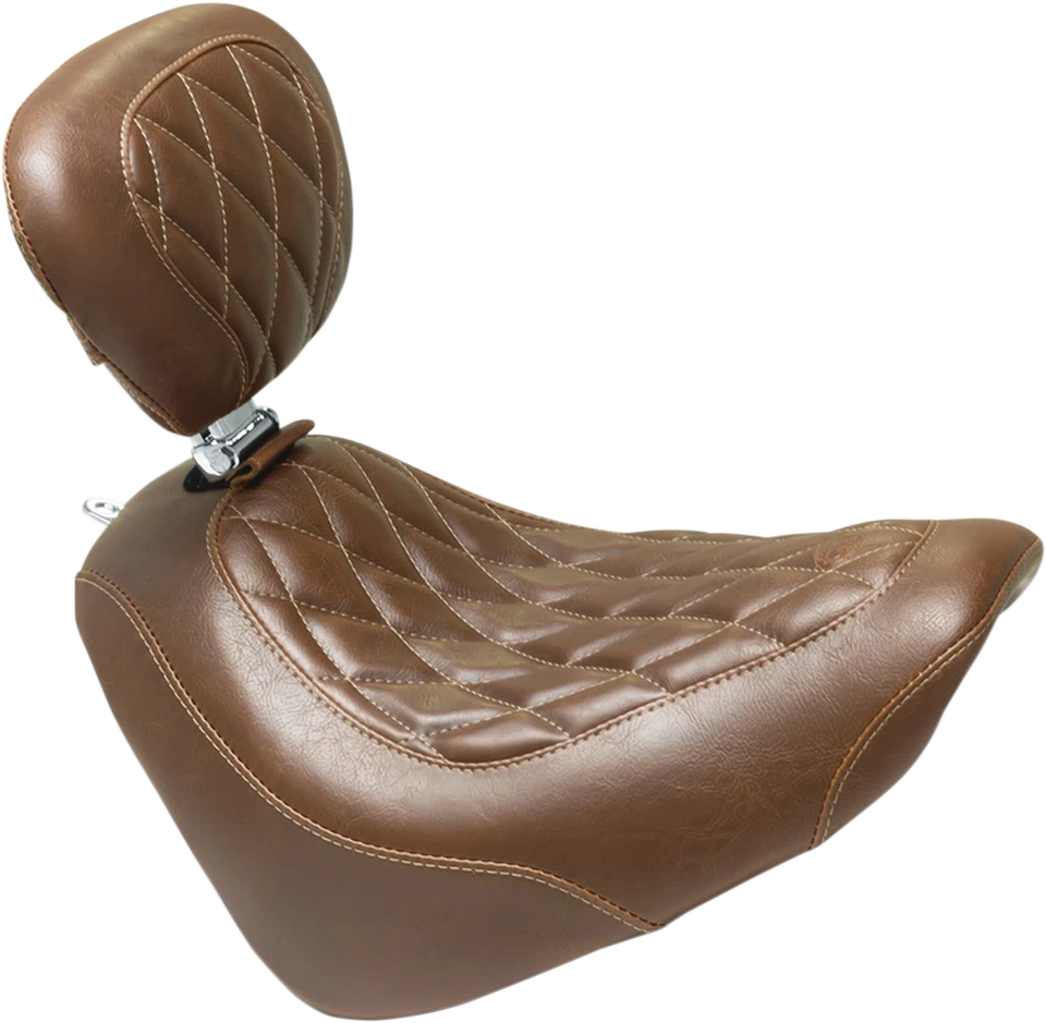 Assento Mustang Wide Tripper Solo Marrom Diamante Frontal - Inclui Encosto 83013 - Imagem 1 de 1