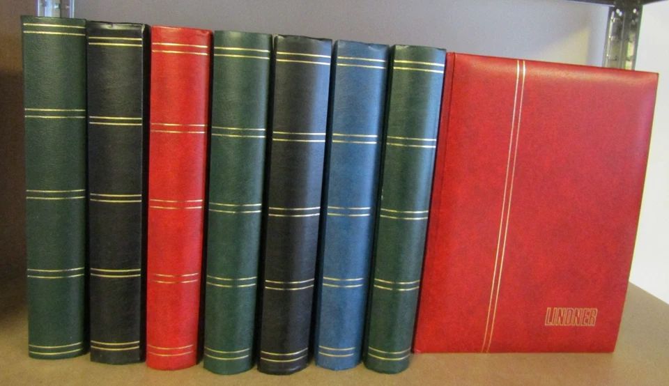 BOX CONTAINING 8 x LINDNER 64 PAGE STOCKBOOKS - FINE VERY LIGHTLY USED CONDITION - Image 1 of 1