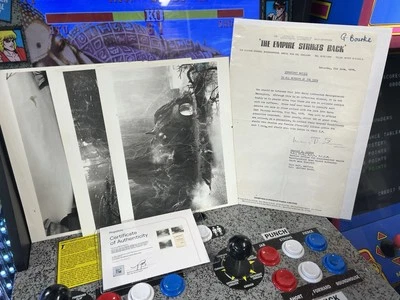 Star Wars Empire TESB 1979 auténtico membrete de tripulación + 3 fotos de Dagobah tipo 1 Foto 1 de 4