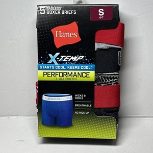 Boys Hanes X-Temp Boxer Briefs 5 Pack (Size Small 6-7) New - Picture 1 of 17