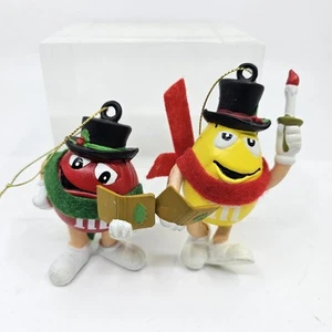 Lot 2 M&M Ornaments Kurt Adler '08 Yellow, Red, Carolers - Picture 1 of 6