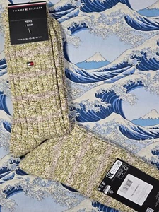 Tommy Hilfiger Hombres Gruesos Calcetines de pantorrilla Algodón Caqui Melange Reino Unido 9-11 43-46 PVP £17 - Imagen 1 de 5