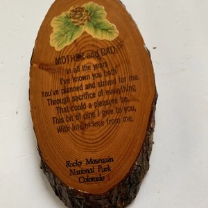 Wood Plaque “Mother And Dad “ Cabin Decor Colorado - Picture 1 of 5