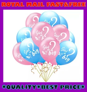 12" Pink Blue Girl Or Boy Baby Shower Gender Reveal Party Latex Printed Balloons - Picture 1 of 6