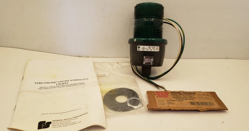 SEÑAL FEDERAL LP3MI-120G LUZ AERODINÁMICA, 120VAC, VERDE, SER. A, 0,13 amperios NNB Foto 1 de 4