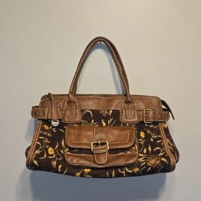 Vintage Tommy Hilfiger Women Brown Floral Tapestry WeekenderTravel Bag - Image 1 of 4