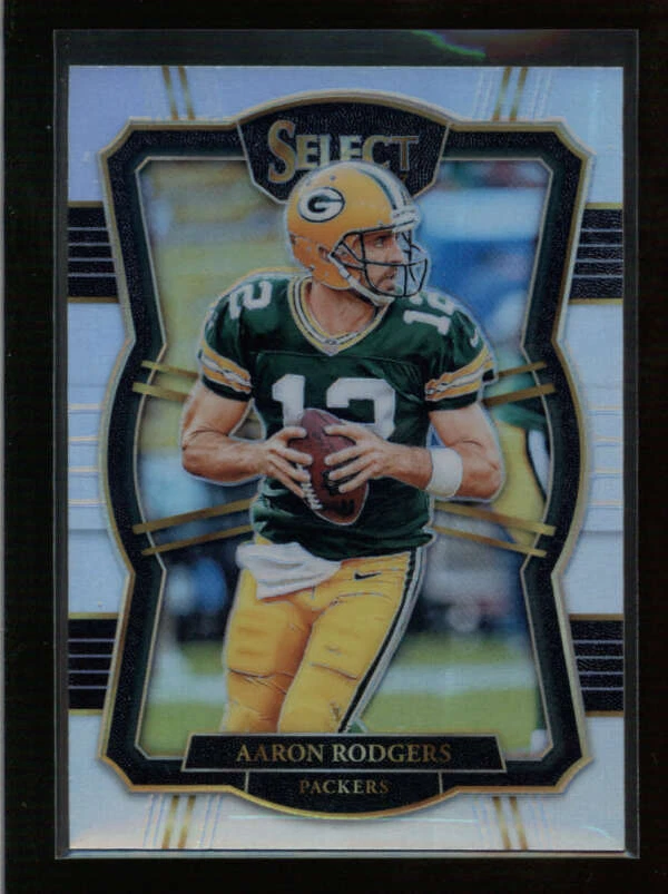 AARON RODGERS 2017 PANINI SELECT #179 PREMIER LEVEL SILVER HOLO PRIZM AZ7570 - Image 1 of 1