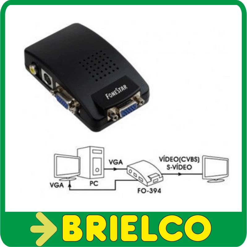 CONVERTIDOR ADAPTADOR SEÑAL VGA SUBD15 PIN A VIDEO COMPUESTO RCA Y SVIDEO BD8515 - Imagen 1 de 1