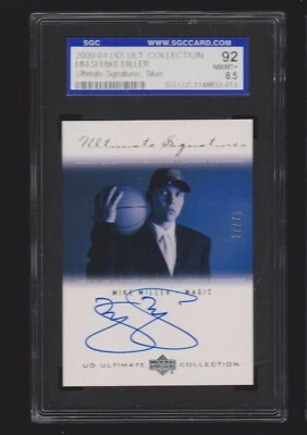 2000-01 ULTIMATE SIGNATURES ROOKIE AUTO SILVER MIKE MILLER MAGIC SP GRADED #/75 - Image 1 of 2