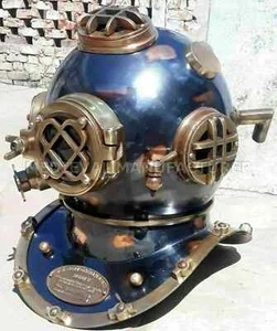 Antique 18" Diving vintage BOSTON MARK V U.S Navy Deep Sea Divers Helmet Replica - Picture 1 of 6
