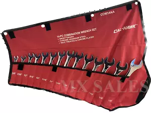14PC COMBINATION WRENCH SET SAE CR-V FROM 3/8" - 1-1/4" W/ POUCH - Bild 1 von 1