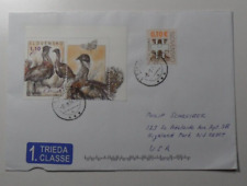 STAMPMART : SLOVENSKO / SLOVAKIA BIRDS BUTTERFLY STAMPS COVER USED TO NJ USA