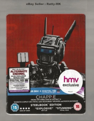 CHAPPIE - UK EXCLUSIVE BLU RAY STEELBOOK - NEW & SEALED - Image 1 of 4