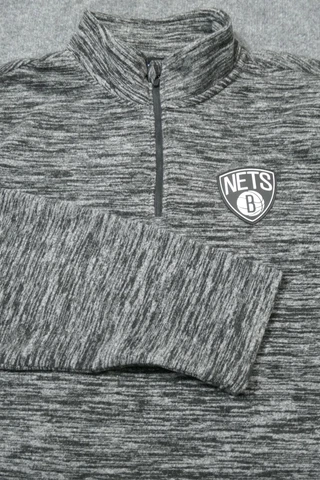 Brooklyn Nets Pullover Mens 2XL XXL Black White NBA Heathered Outdoor Basketball Cover