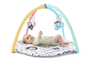 Play Mat and Gym Baby Play Activity Four Hanging Removable Plush colourful Toys - Picture 1 of 8