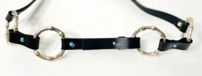 White House Black Market Leather Metal Blue Turquoise Belt Size S/M Boho Peasant - image 1 of 4