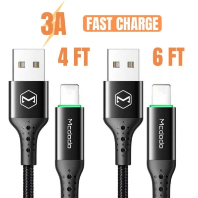 USB Charger Data Cord Fast Charging Cable For iPhone 13 12 11 XS Max XR 8 7 6 SE - Image 1 of 4