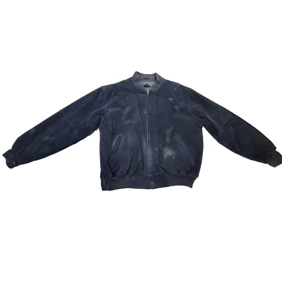 Chaqueta de Colección Croft & Barrow Gamuza Bombardero Para Hombres XL Negra Aviador Motociclista Gorpcore Foto 1 de 4