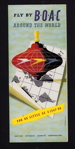 Fly By BOAC Around The World Faltprospekt Vintage! - Bild 1 von 6
