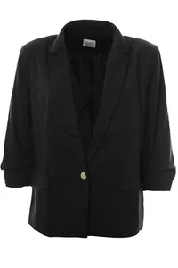 VERO MODA Milla Giacca Blazer Giacca Frock Cardigan Donna Nero Taglia 40 - Picture 1 of 4