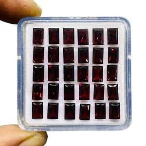 30 Pcs Natural Garnet 6x4mm Baguette Cut Top Quality Loose Untreated Gemstones - Picture 1 of 11