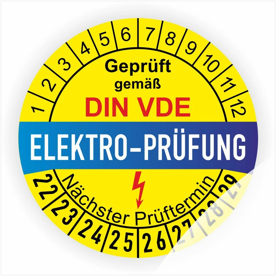 Prüfplaketten VDE Elektro - Prüfung Check Ø:20-30mm Staffelpreise Plaketten