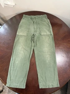 Pantaloni vintage 1969 30x29 VIETNAM ESERCITO OG-107 raso tipo 1 pantaloni USA anni 60 - Foto 1 di 18