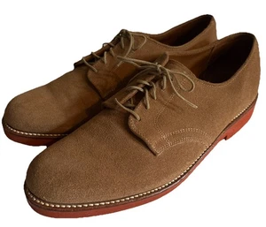 L.L. Zapatos Oxford Bean Classic Bucks 10 D Gamuza Nubuck Bronceado Cordones Preppy Academia - Imagen 1 de 24