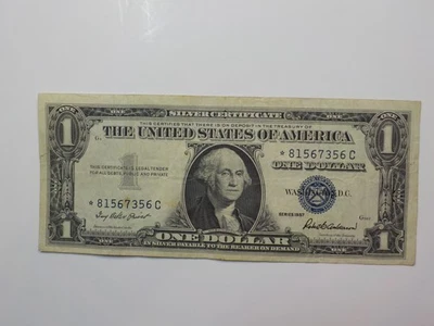 Silver Certificate 1957 1 Dollar Bill Star Note Paper Money Currency American  - Image 1 of 2