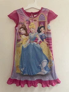 Disney Princess Kids Girls Cinderella Belle Snow White Ruffle Nightgown Pink S - Picture 1 of 9