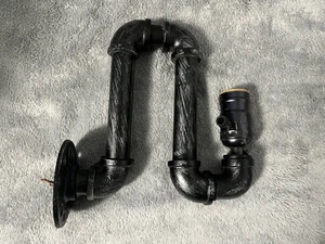 Industrial Home Decor Plumbing 3/4” Pipe Wall Sconce Light - Picture 1 of 12