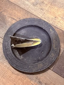 19th Century The Mariners Sundial Cast Iron Birdbath Roman Numerals Sailboat VTG - Picture 1 of 8