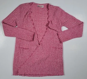 Dot Dot Smile Size 8/10 Girls Sweater Cardigan Pink Pockets Long Sleeve - Picture 1 of 4