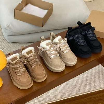 UGG Lowmel Brown Suede Sheepskin Trainers Woman Christmas Gifts - Image 1 of 4