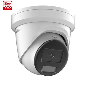 8MP Color POE Security Camera 4K Outdoor Turret Dual Light MIC 1/1.8" CMOS 30fps - Picture 1 of 5