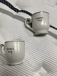 Couples Coffee Mugs Set of 2 Bridal Shower Gift for Groom and Bride - Picture 1 of 7