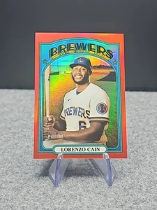 2021 Topps Heritage High Number - Lorenzo Cain #660 Chrome Red Border Refractor - Bild 1 von 4