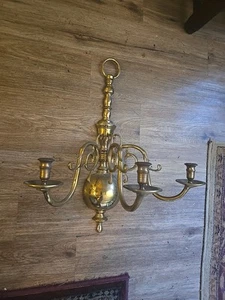 Candelabri da parete in ottone 3 bracci applique da parete portacandele - Foto 1 di 6