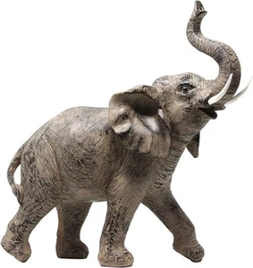 Seraphic Large 13" African Elephant with Trunk Up, Brown - Picture 1 of 7