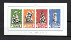 Switzerland 1940 sheet Pro Patria/Architecture stamps (Michel Block 5) nice MNH - Picture 1 of 2