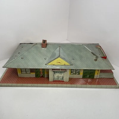 Vintage 1950 Marx Tin 4418 Glendale Train Depot Station Railroad O Gauge Metal - Image 1 of 4