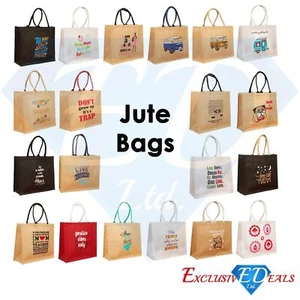 Bolso de Mano Pequeño Yute Hessian Eco-Reutilizable Regalo Bolso de Almuerzo - Imagen 1 de 32