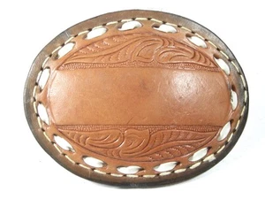 Hebilla de cinturón monogramable de cuero de C&M Fort Worth Texas 11315a - Imagen 1 de 3
