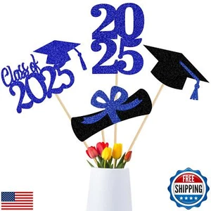 24Pcs Blue 2025 Graduation Centerpiece Sticks, Graduation Party Centerpieces - Picture 1 of 5