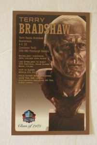 PRO FOOTBALL HALL OF FAME: "BUST POSTCARD", TERRY BRADSHAW, Class 1989, Neu - Bild 1 von 3