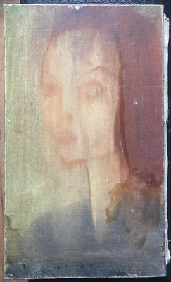 ::ÖLGEMÄLDE PORTRÄT JUNGE FRAU°SIGNIERT UNLESERLICH EXPRESSIONIS BILDNIS GESICHT - Bild 1 von 4