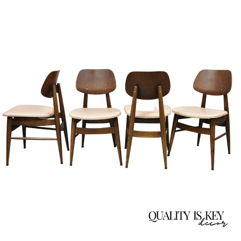 Vintage Thonet Mid Century Modern Bentwood Walnut Dining Chairs - Set of 4 Cover
