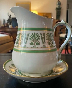 Richard Ginori Italien Palmette Smeraldo grün Krug Karaffe * Tee Untertasse enthalten - Bild 1 von 9